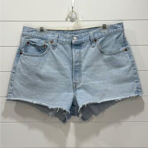 Levi's Light Wash Denim Cut-Off 501 Shorts